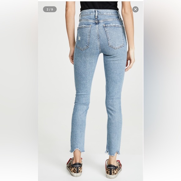 Agolde Nico High rise Slim Fit Jeans in Rooted Color 28 Orgnaic Cotton Lyocell - Picture 3 of 15